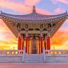 Korean Friendship Bell sunset san pedro paint by number