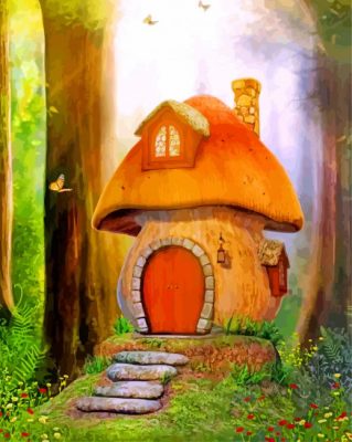 Mushroom House paint by numbers