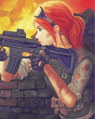 Military Anime Girl Paint by numbers
