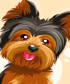Morkie illustration paint by number