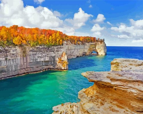 Pictured Rocks National Lakeshore paint by number