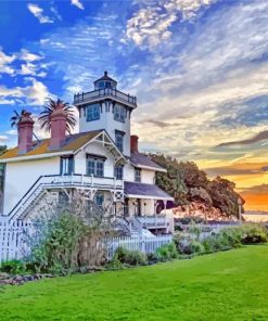 Point Fermin Lighthouse san pedro paint by number