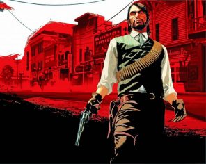 Red Dead Redemption Illustration - Paint By Number - Numeral Paint