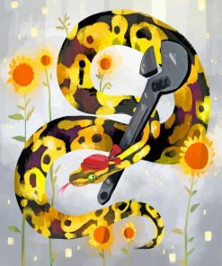 Royal Python and sunflowers paint by number