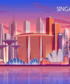 Singapore Skyline Illustration Paint by numbers