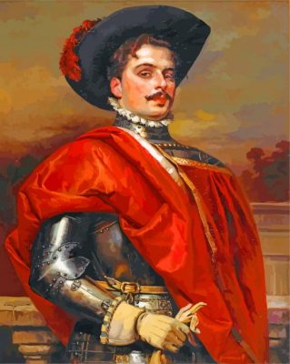 The Proud Cavalier Cesar Auguste Detti paint by numbers