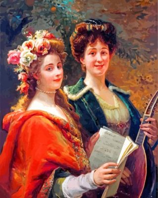 Two Musicians Cesare Auguste Detti paint by number