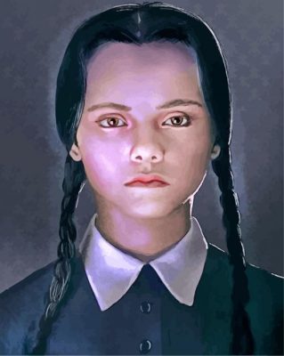 Wednesday Addams Girl Paint By Numbers - Numeral Paint Kit