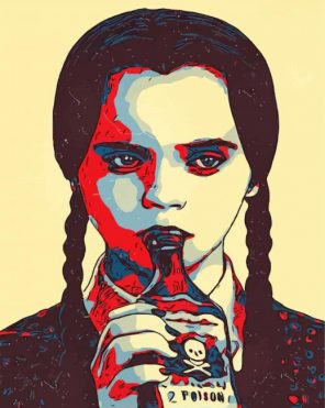 Wednesday Addams Illustration Art Paint By Numbers - Numeral Paint Kit