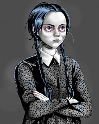 Wednesday Addams Illustration Paint By Numbers - Numeral Paint Kit