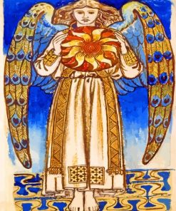 William Morris Day Angel Holding a Sun paint by number