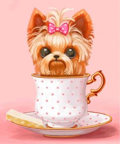 Yorkie In Cup paint by numbers