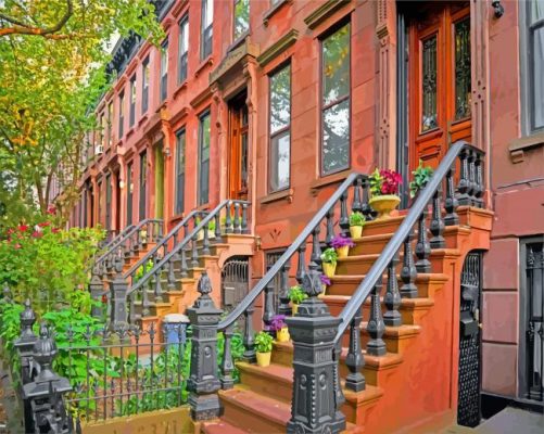 Aesthetic Brownstone paint by number
