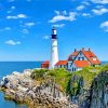 Aesthetic Lighthouse Maine paint by numbers