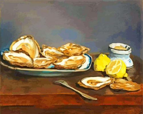 Aesthetic Oysters With Lemon paint by numbers