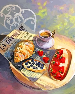 Aesthetic Breakfast paint by numbers