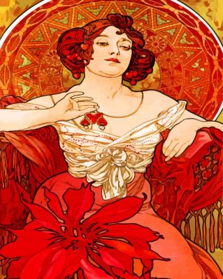 Alphonse Mucha Le Rubis paint by number