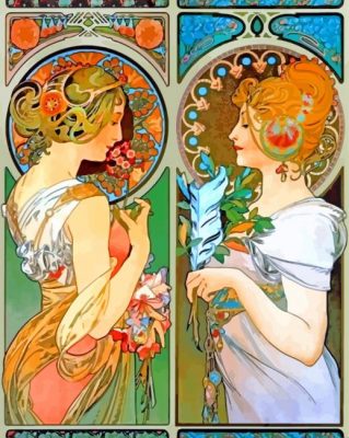 Alphonse Mucha paint by number