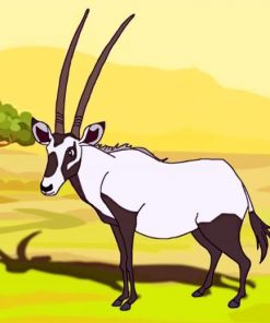 Black And White Oryx paint by numbers
