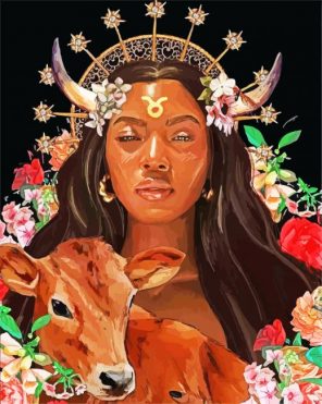 Black Taurus Lady paint by numbers