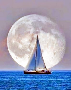 Boat And The Moon paint by numbers