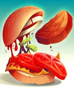 burger illustration paint by numbers