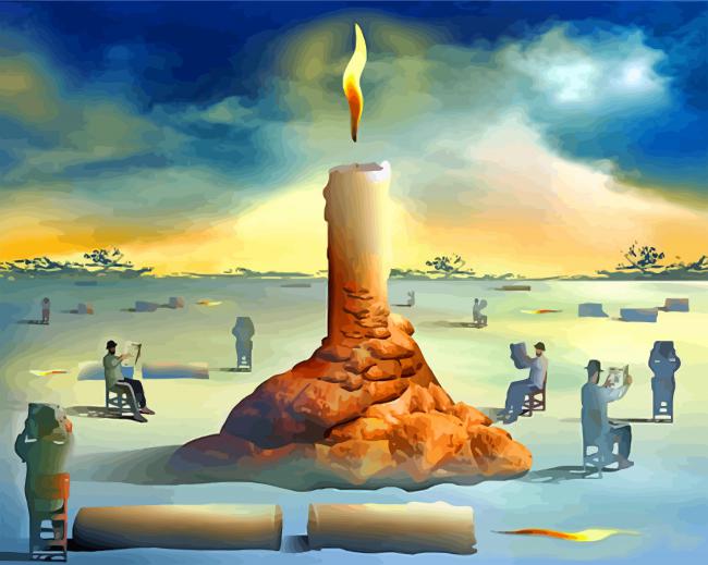 Candle Surrealist Art Paint By Numbers - Numeral Paint Kit