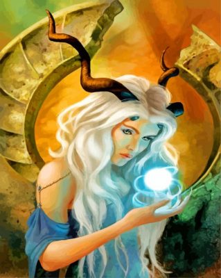 Capricorn Zodiac Sign Goddess paint by numbers