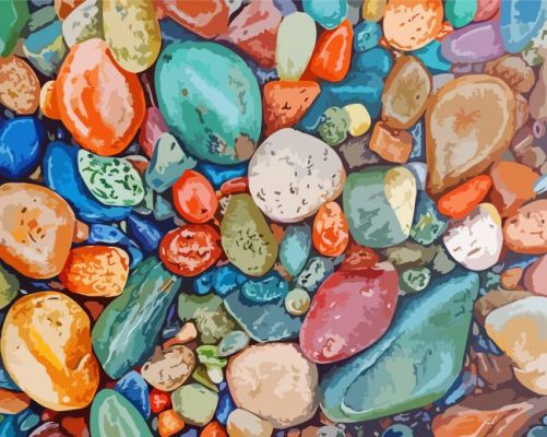 Colored Pebbles paint by numbers