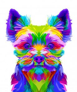 colorful Morkie paint by numbers