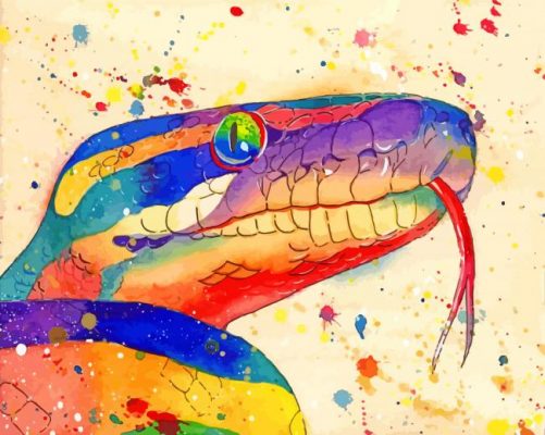 colorful Royal Python paint by numbers