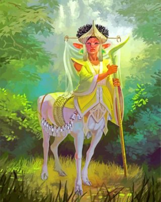 Cool Female Centaur Druid paint by number