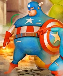Fat Captain America paint by number