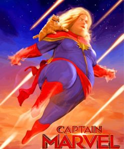 Fat Captain Marvel paint by numbers