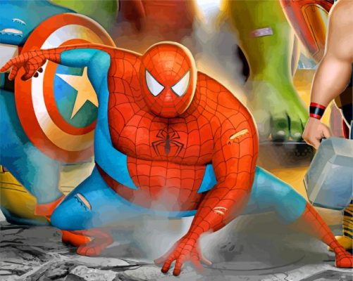 Fat Spiderman paint by number