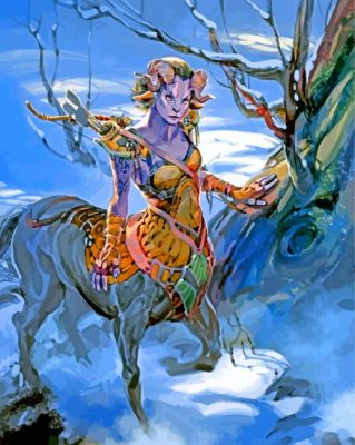 female Centaur Druid paint by number