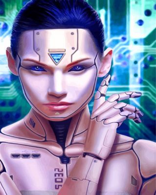 female Cyborg paint by number