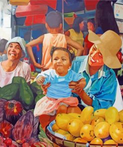Filipino Market Scene paint by numbers
