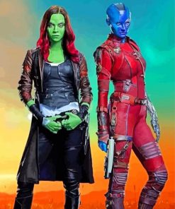gamora and nebula paint by number