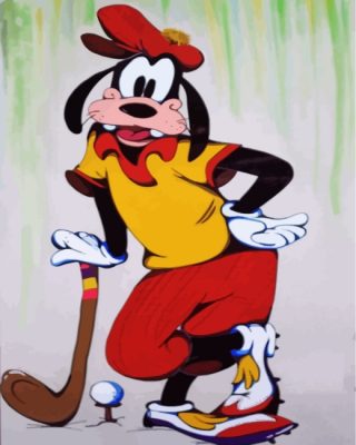 Goofy Playing Golf paint by numbers