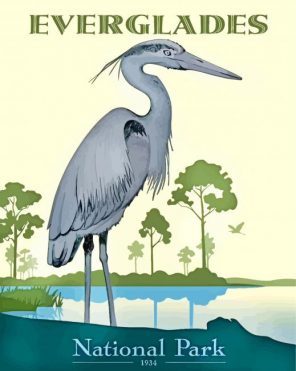 Heron Everglades National Park paint by number