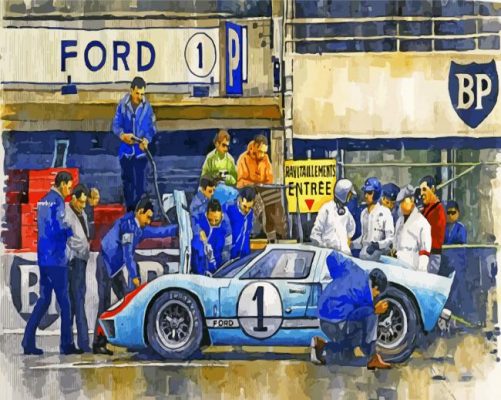 ken miles in ford gt40 paint by numbers