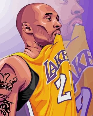 Kobe Bryant Black And White Paint By Numbers - Numeral Paint Kit