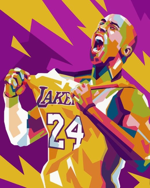 Kobe Bryant Pop Art Paint By Numbers - Numeral Paint Kit
