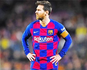 Lionel Messi In Barcelona Jersy paint by numbers