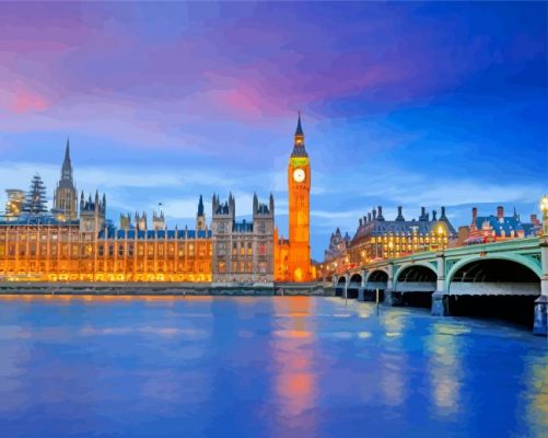 London Big Ben Parliament Renovations paint by numbers