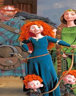 merida and her family paint by numbers