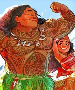 Moana And Chief Tui paint by number