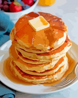 Pancakes With Honey paint by numbers