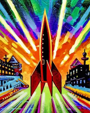 rocket art paint by number